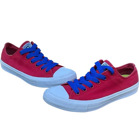 Converse Chuck Taylor II All Star Red & White Low Sneaker Women 10/41.5 - Picture 4 of 12